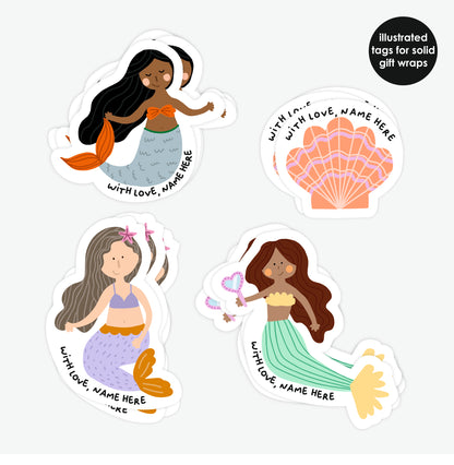 GIFT CARDS & TAGS: Stick On Tags | Mermaids