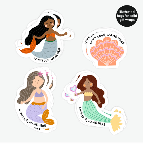 GIFT CARDS & TAGS: Stick On Tags | Mermaids