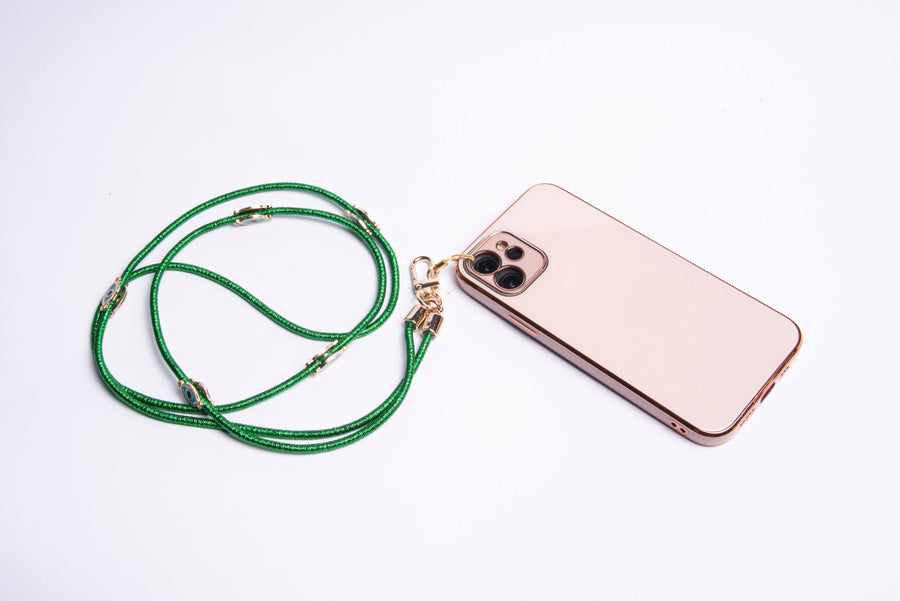 Metallic Crossbody Lanyard-Green