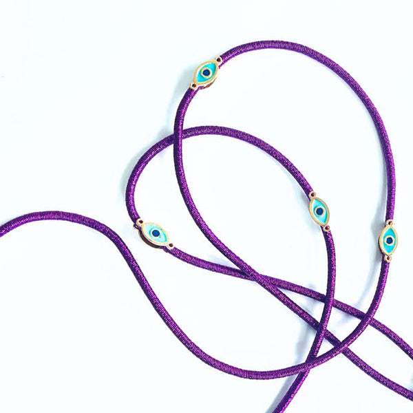 Metallic Crossbody Lanyard- Purple