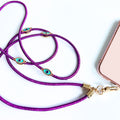 Metallic Crossbody Lanyard- Purple