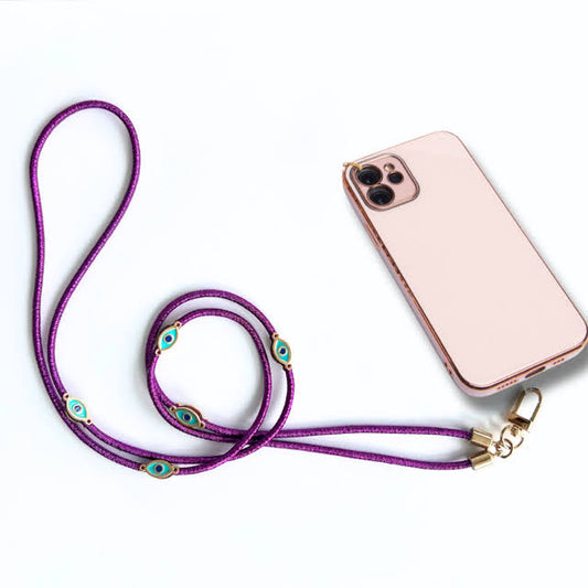 Metallic Crossbody Lanyard- Purple