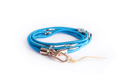 Metallic Crossbody Lanyard- Turquoise