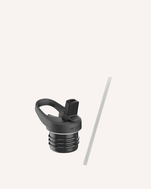 MontiiCo Drink Bottle Lid - Sipper 2.0 Black with Straw