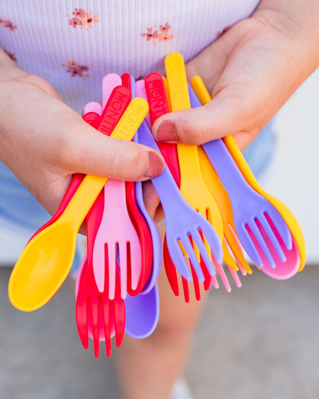 MontiiCo Out & About Cutlery Set - Strawberry