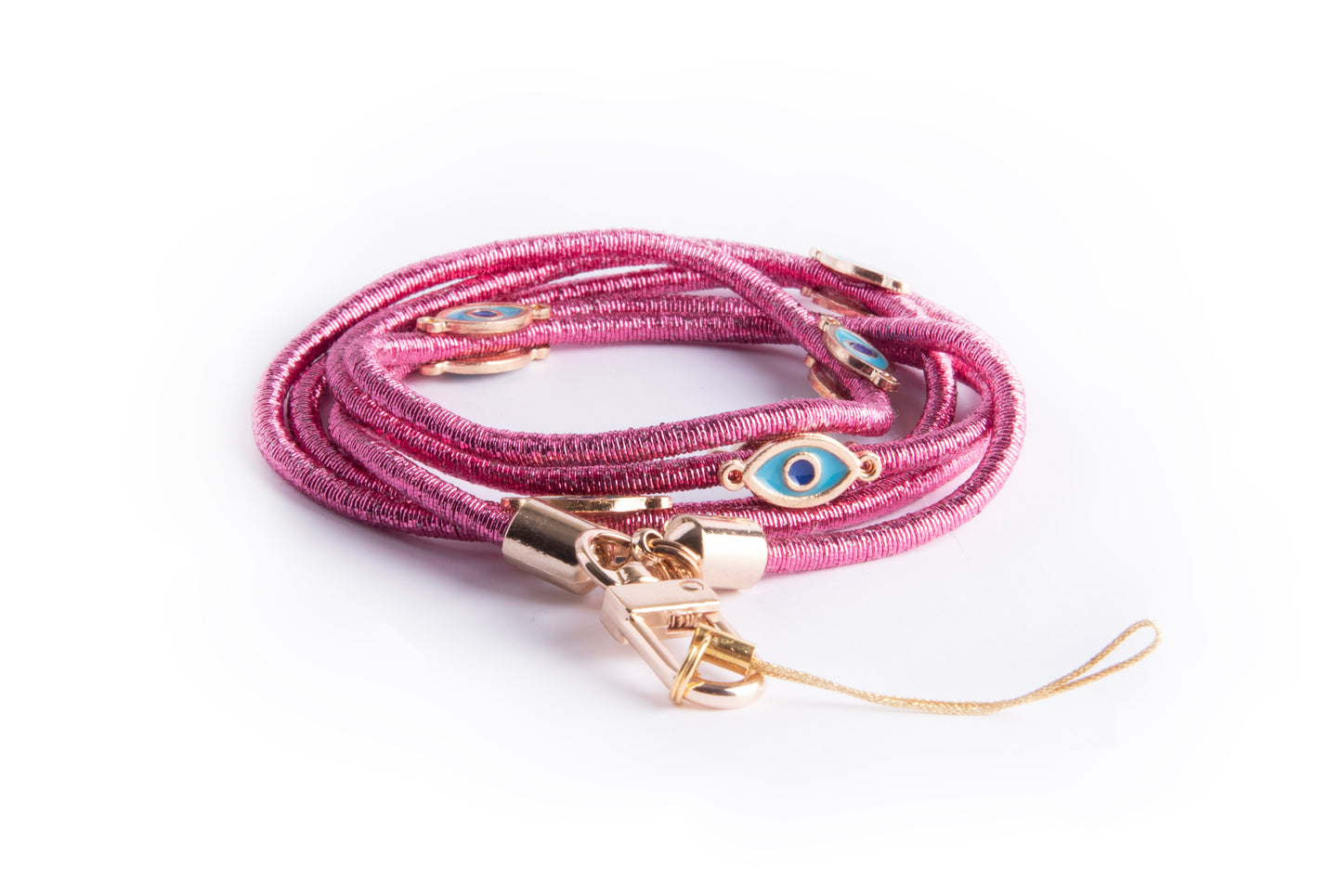 Metallic Crossbody Lanyard- Pink