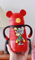 Little Surprise box Red 2d Magic Bear Kids Water bottle for Infants and Toddlers with Handles, 350 ML