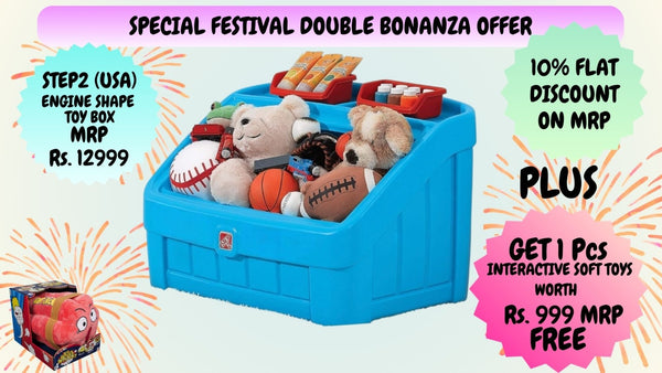 STEP2 THE TRAIN TANK ENGINE  2-IN-1 TOY BOX & ART LID | Special Offer Get 1 Free Interactive Toy with Purchase