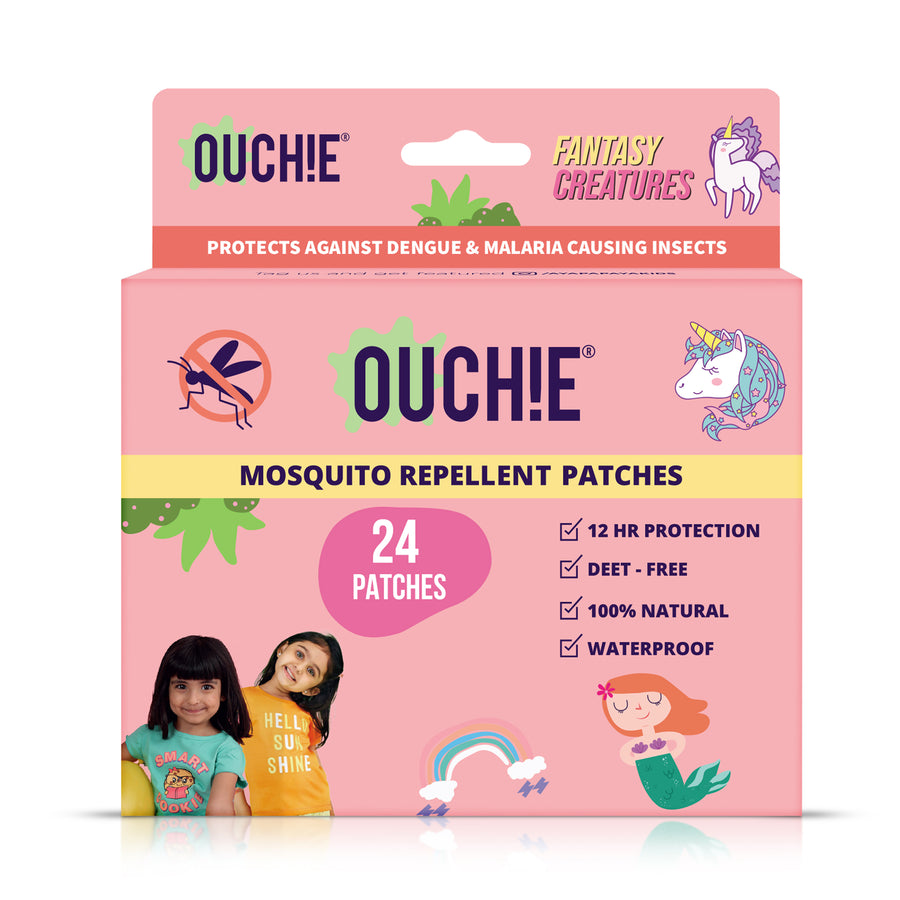 Ouchie Fantasy Creatures Print Mosquito Repellent Patches 100% Natural (24 Patches)