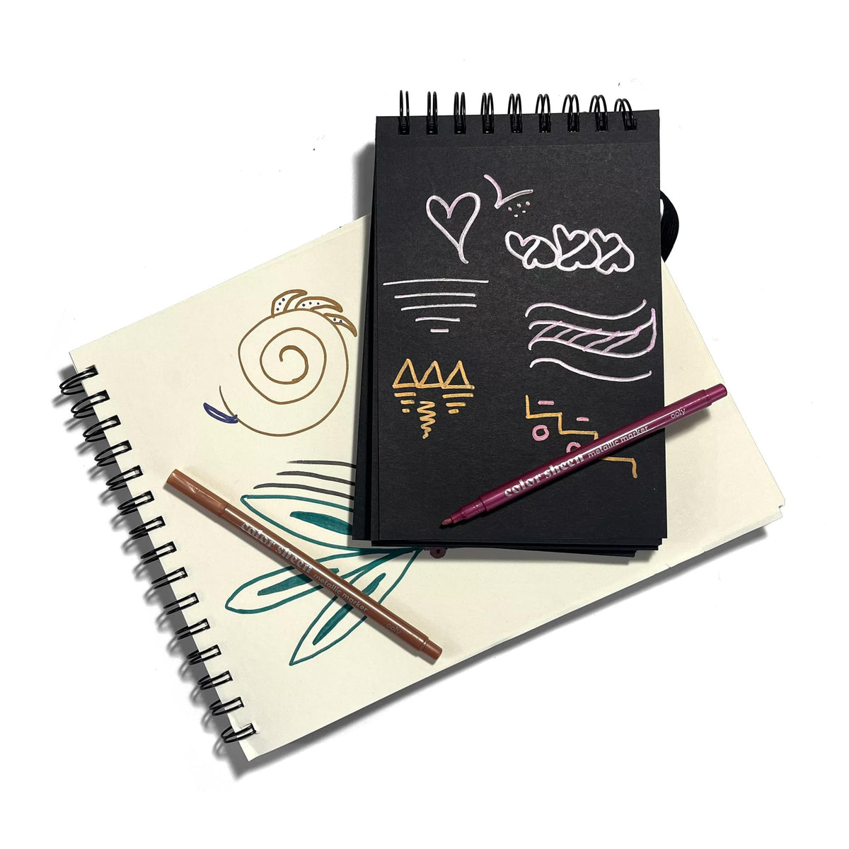 Color Sheen Metallic Colored Felt Tip Markers - Set of 12