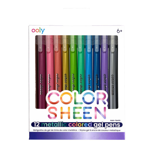 Color Sheen Metallic Coloured Gel Pens - Set of 12