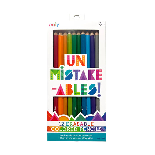 Unmistakeables Erasable Coloured Pencils- Set of 12
