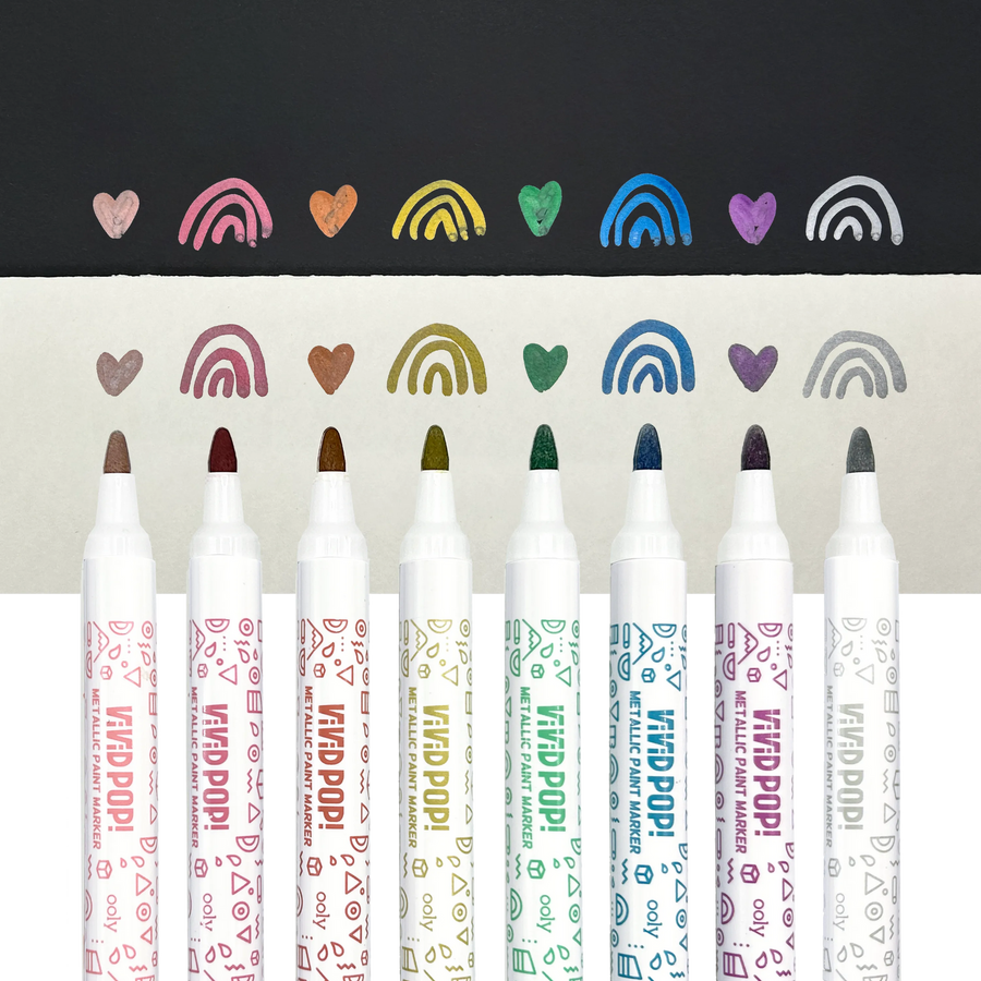 Vivid Pop! Water Based Paint Markers - Metallic - Set of 8