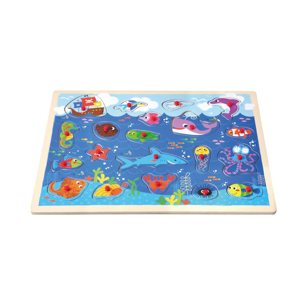 Open Ended Giant Peg Puzzle - Sea Animals-Puzzles-Open Ended-Toycra