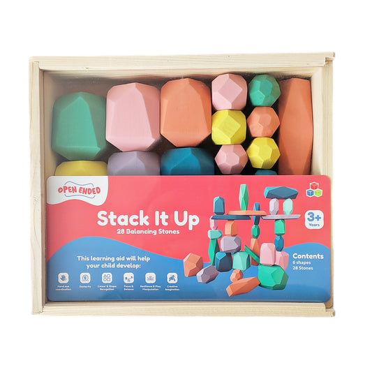 Open Ended Stack It Up - 28 pcs Balancing Stones-Motor Skills-Open Ended-Toycra