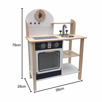 Open Ended Tiny Chef's First Wooden Kitchen (8 Accessories included)-Pretend Play-Open Ended-Toycra