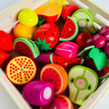 Open Ended Wooden Cutting Set - Fruits & Veggies-Pretend Play-Open Ended-Toycra