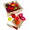 Open Ended Wooden Cutting Set - Fruits & Veggies-Pretend Play-Open Ended-Toycra