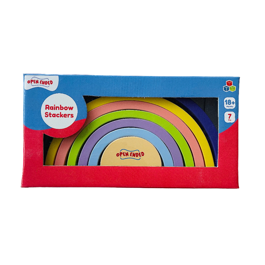 Open Ended Wooden Rainbow Stacker 7 Piece-Preschool Toys-Open Ended-Toycra