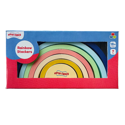 Open Ended Wooden Rainbow Stacker 7 Piece-Preschool Toys-Open Ended-Toycra