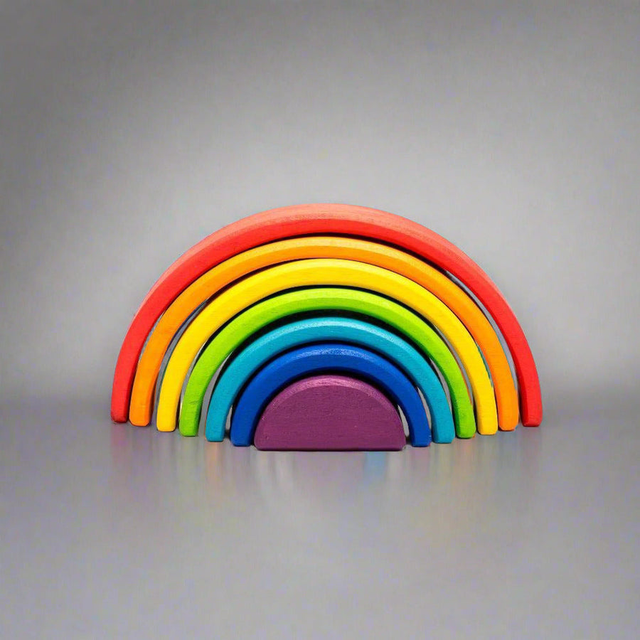 Open Ended Wooden Rainbow Stacker 7 Piece-Preschool Toys-Open Ended-Toycra