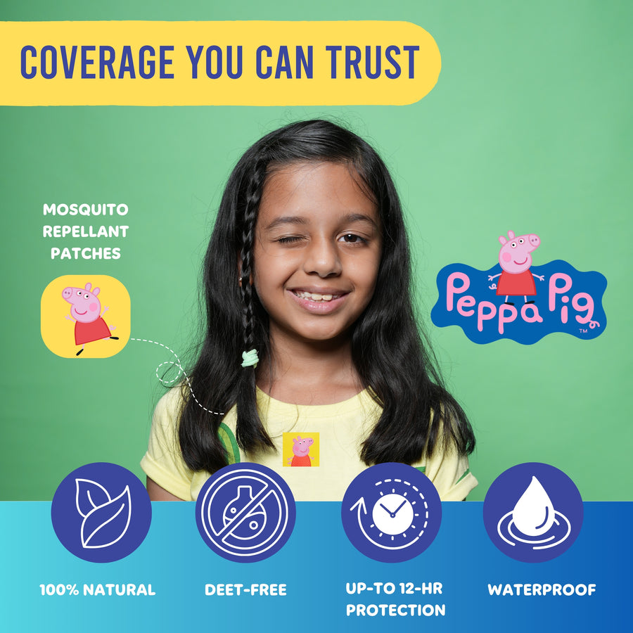 Ouchie Peppa Pig & Family Mosquito Repellent Patches 100% Natural (24 Patches)