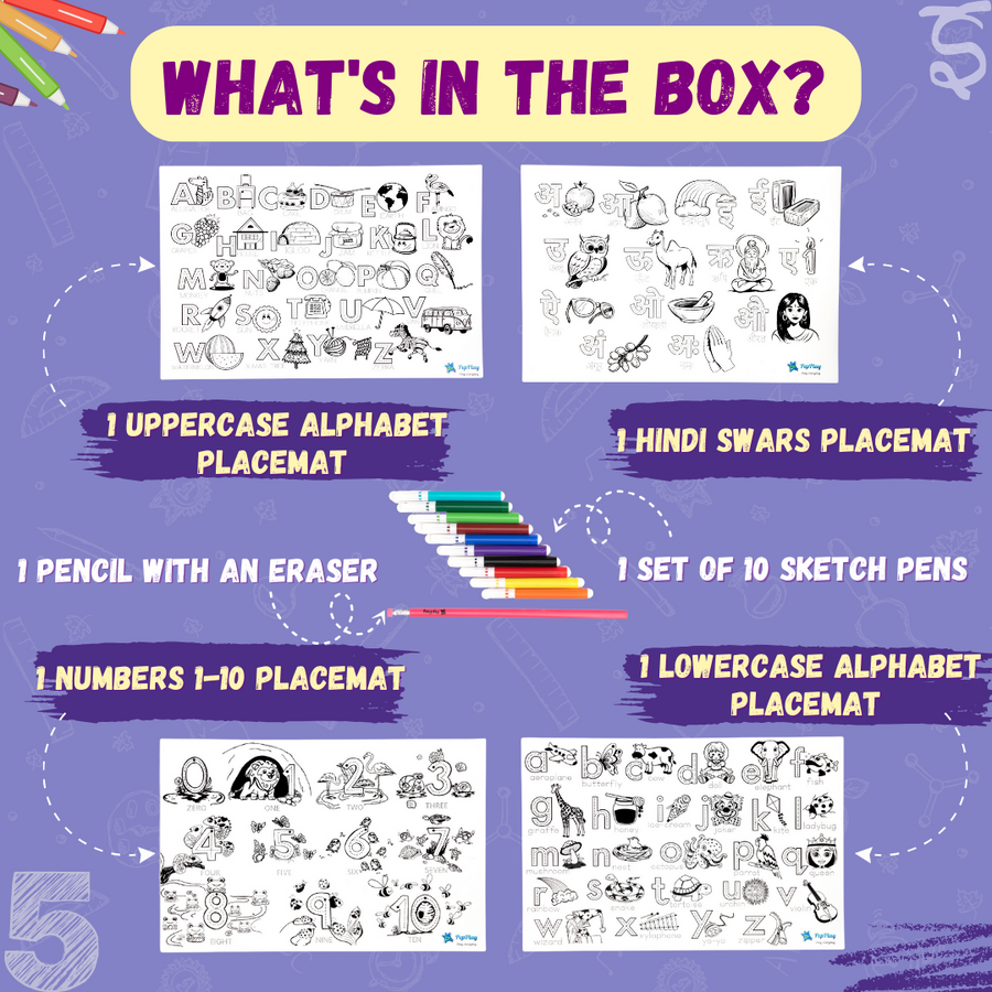 MY FIRST EDUCATIONAL SET - REUSABLE DOODLE PLACEMATS