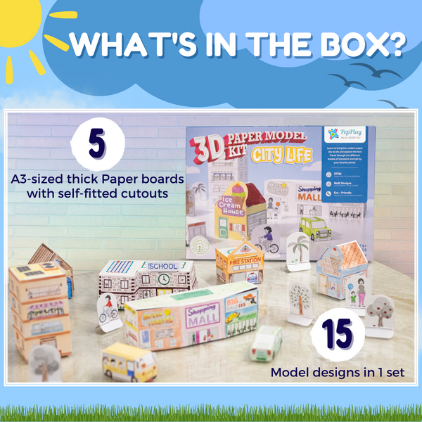 PepPlay 3D Paper Model Kit - City Life