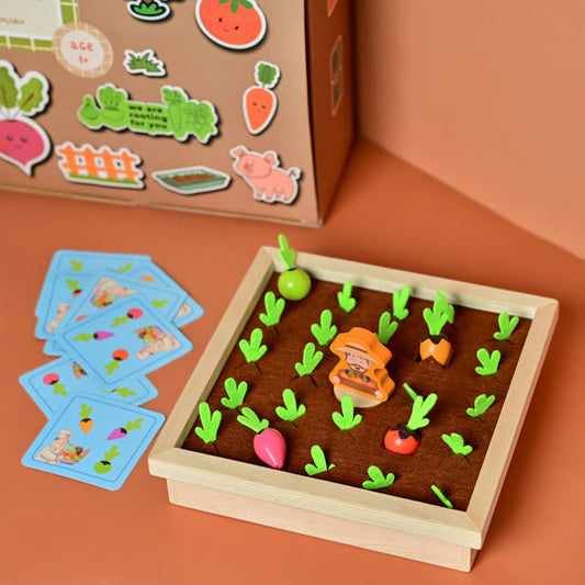 Playbox Pretend Play Toy Wooden Toy Memory Game (1 Years +) Imagination & Creativity Find My Veggie Farm Game Wooden Toy (Set Of 1)