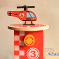 Playbox Drive in-Multilevel Activity Center with Helicopter Pad, Moving Elevator & Rapid Descent Ramps Pretend Play Toy Develops Motor Skills & Creativity - Age 1+ Years