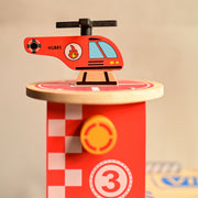 Playbox Drive in-Multilevel Activity Center with Helicopter Pad, Moving Elevator & Rapid Descent Ramps Pretend Play Toy Develops Motor Skills & Creativity - Age 1+ Years