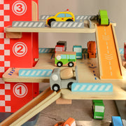 Playbox Drive in-Multilevel Activity Center with Helicopter Pad, Moving Elevator & Rapid Descent Ramps Pretend Play Toy Develops Motor Skills & Creativity - Age 1+ Years