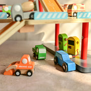 Playbox Drive in-Multilevel Activity Center with Helicopter Pad, Moving Elevator & Rapid Descent Ramps Pretend Play Toy Develops Motor Skills & Creativity - Age 1+ Years