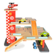 Playbox Drive in-Multilevel Activity Center with Helicopter Pad, Moving Elevator & Rapid Descent Ramps Pretend Play Toy Develops Motor Skills & Creativity - Age 1+ Years
