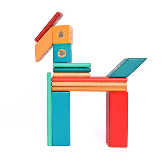 Playbox Wooden Magblocks Set, Creative Thinking, Motor Skills, Imagination Development, Problem Solving Skills Block Toys for 1+ Year Old Age Girls Boys.