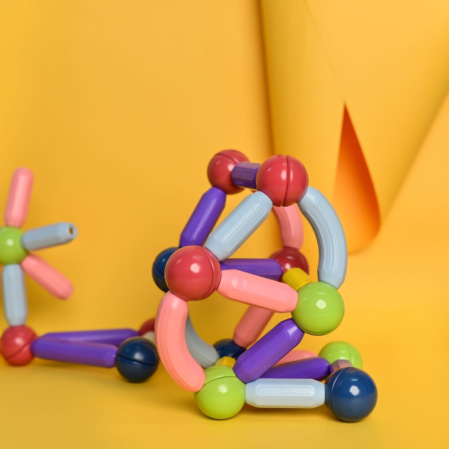 Mag Box set of 50 | Playbox Magbox - Magnetic Toys|Set Of 30 Pcs, 50 Pcs And 64 Pcs| Magnetic Sticks & Balls Toy Set I Building Blocks I Children Educational Toy I Imagination And Creativity (1 Years +), Multicolor