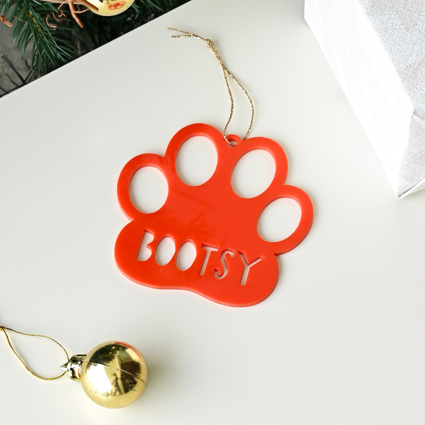 Personalised Tree Ornament Xmas Shape | Paw