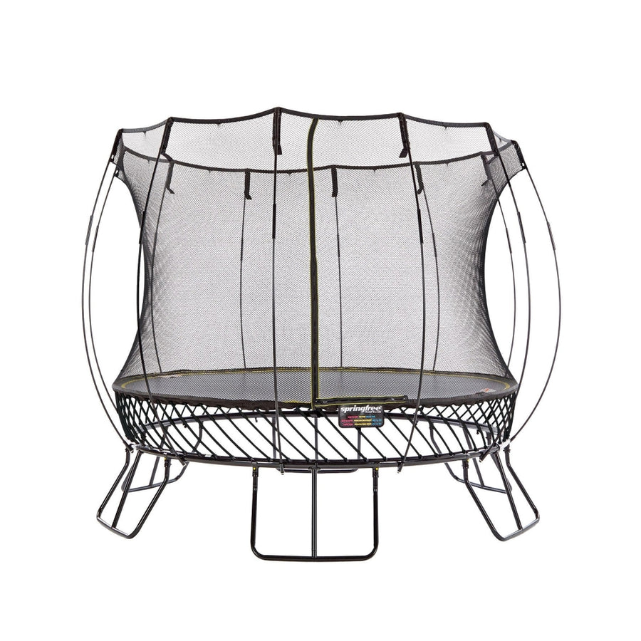 Springfree Compact Round Trampoline With Enclosure and with Flex R Hoop Basket Ball