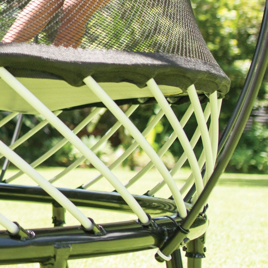 Springfree Compact Round Trampoline With Enclosure and with Flex R Hoop Basket Ball