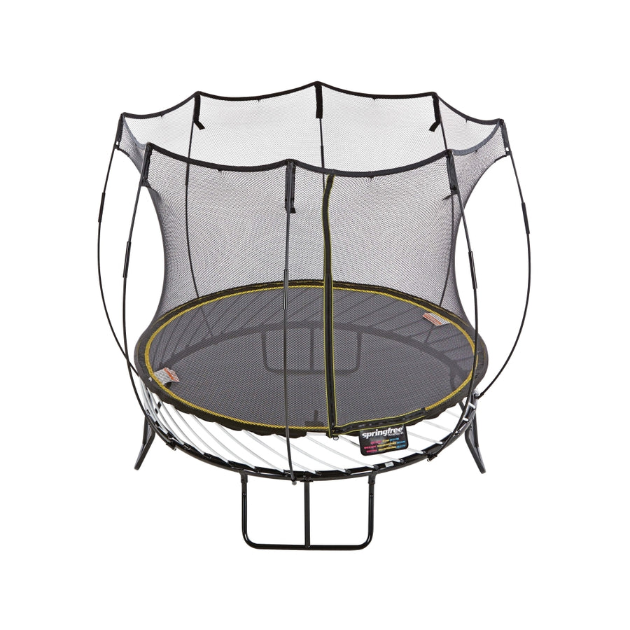 Springfree Compact Round Trampoline With Enclosure and with Flex R Hoop Basket Ball