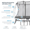 Springfree Compact Round Trampoline With Enclosure and with Flex R Hoop Basket Ball