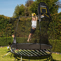 Springfree Compact Round Trampoline With Enclosure and with Flex R Hoop Basket Ball