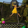Springfree Compact Round Trampoline With Enclosure and with Flex R Hoop Basket Ball