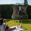 Springfree Compact Round Trampoline With Enclosure and with Flex R Hoop Basket Ball