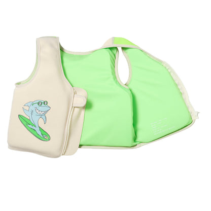 Kids Swim Vest 3-6 Shred Turtle Aqua