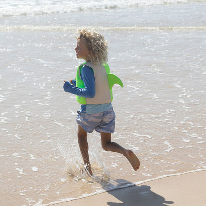 Kids Swim Vest 3-6 Shred Turtle Aqua