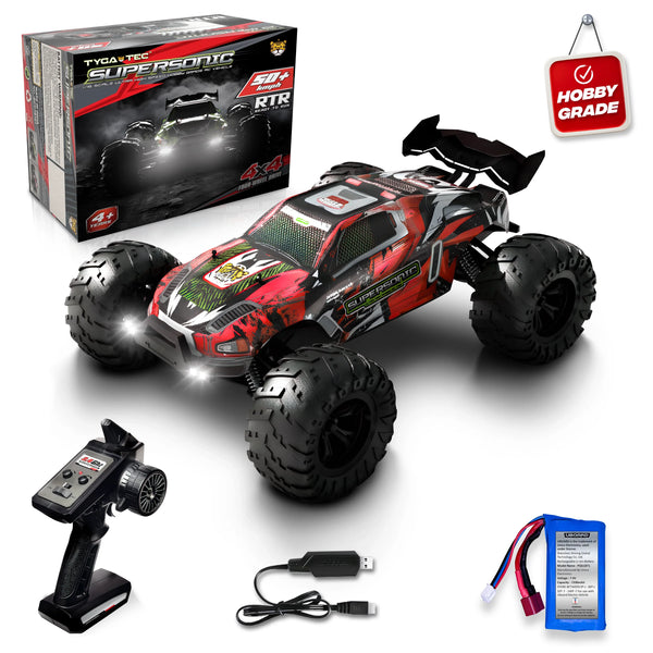 Tygatec Supersonic High Speed Remote Control (Rc) Car | Hobby Grade Stunt Car (Color Red)