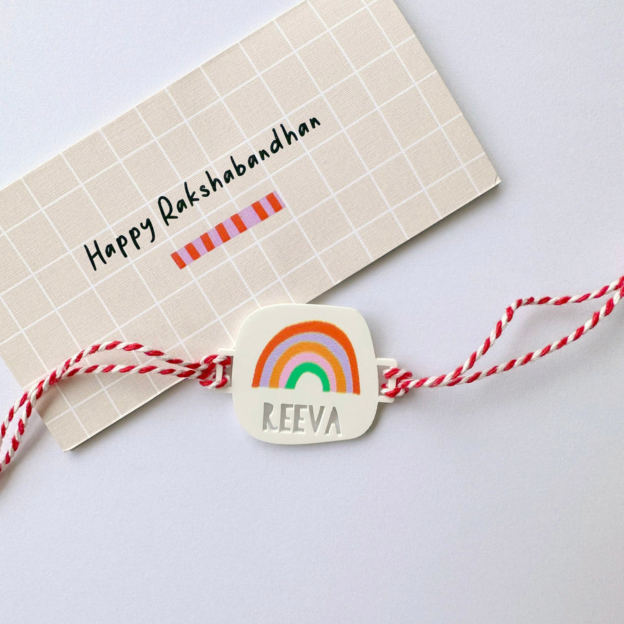 Personalised Name Rakhi | RAINBOW PRINT