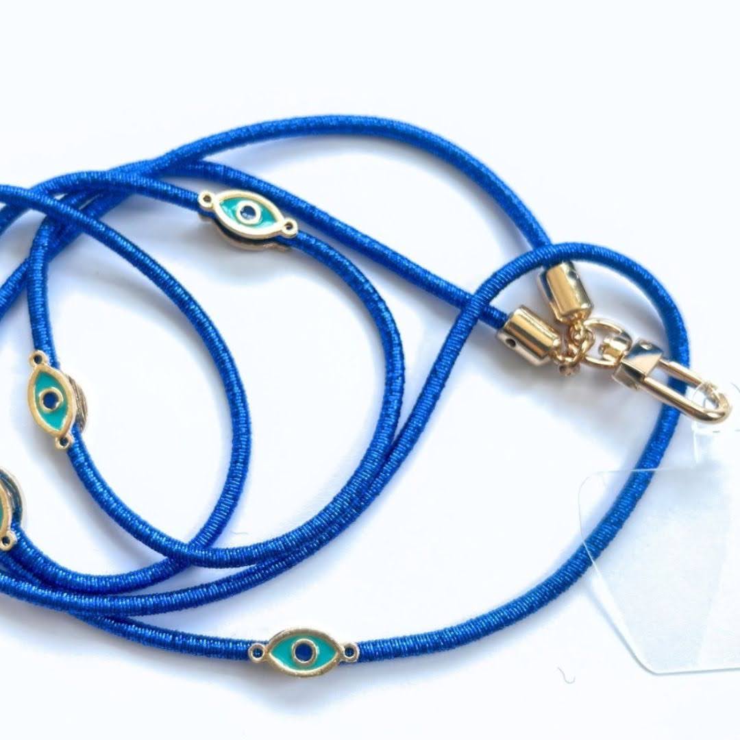 Metallic Crossbody Lanyard- Royal Blue