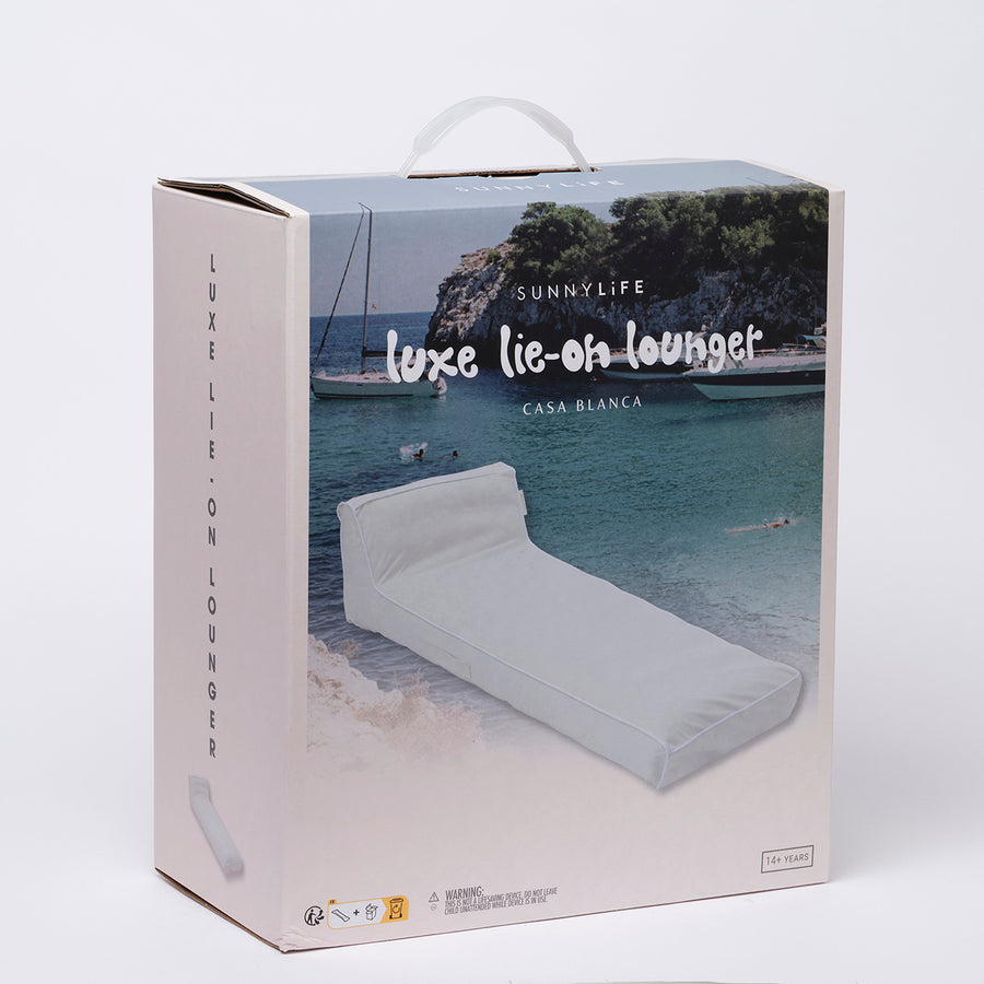 SUNNYLiFE Pearl color inflatable Luxe Lie-On Lounger Casa Blanca